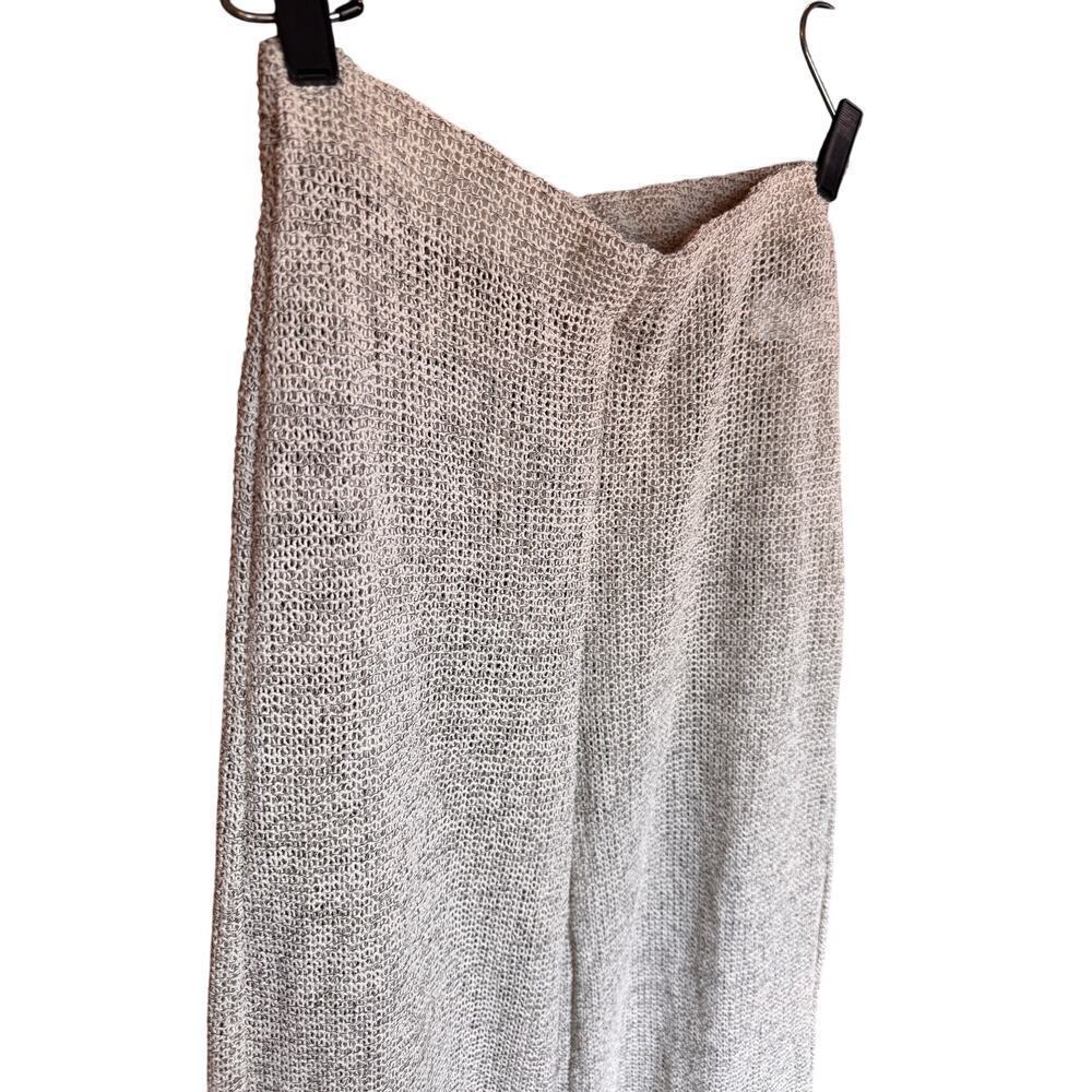 Zara Women’s Oatmeal Knit Wide Leg Pants Semi Sheer Lounge Casual Size Medium - Picture 7 of 15